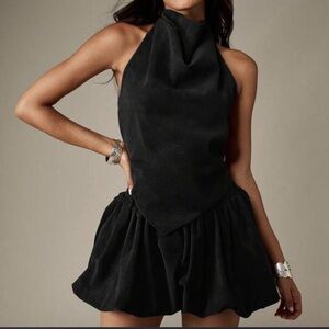 Elegant Black Halter Co- ord Set